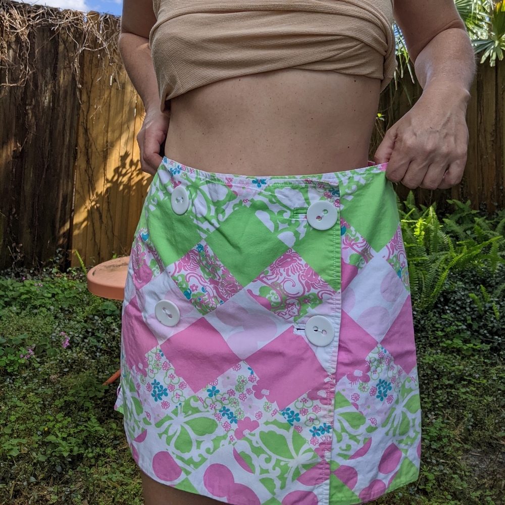 Pink, Green, & Blue Patchwork Pattern Reversible … - image 8